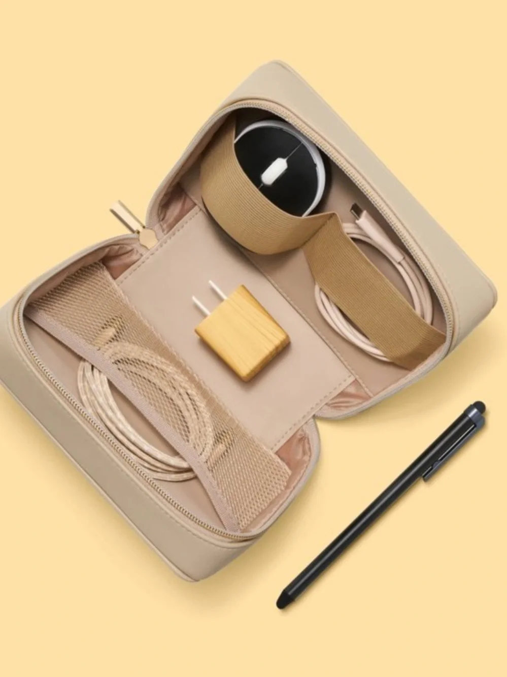 Up & Up Tech Pouch - Inner Compartments for storage- Tan